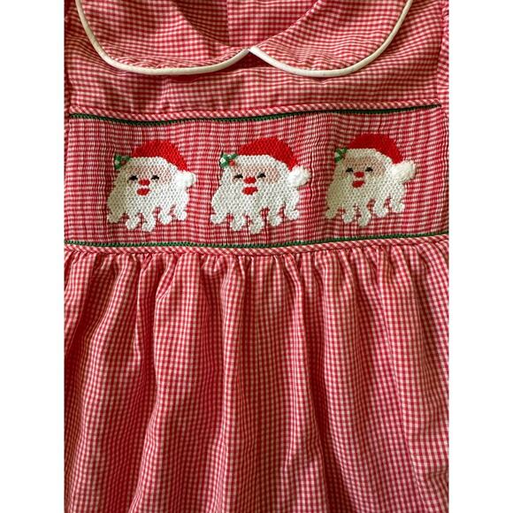 Red & White Santa Gingham romper by Remember Nguyen. - Picture 3 of 12